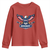 Screaming American Eagle Hockey Pride Graphic Youth Sweatshirt Proud USA Ice Sticks Sports Fan