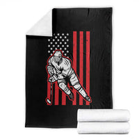 Patriotic American Flag Ice Hockey Player Throw Blanket Stars And Stripes Sports Graphic