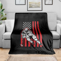 Patriotic American Flag Ice Hockey Player Throw Blanket Stars And Stripes Sports Graphic