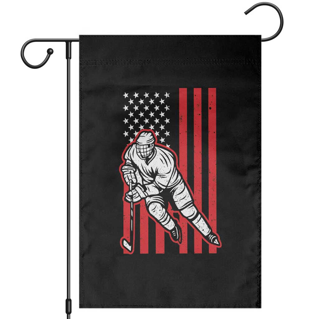 Patriotic American Flag Ice Hockey Player Garden Flag Stars And Stripes Sports Graphic