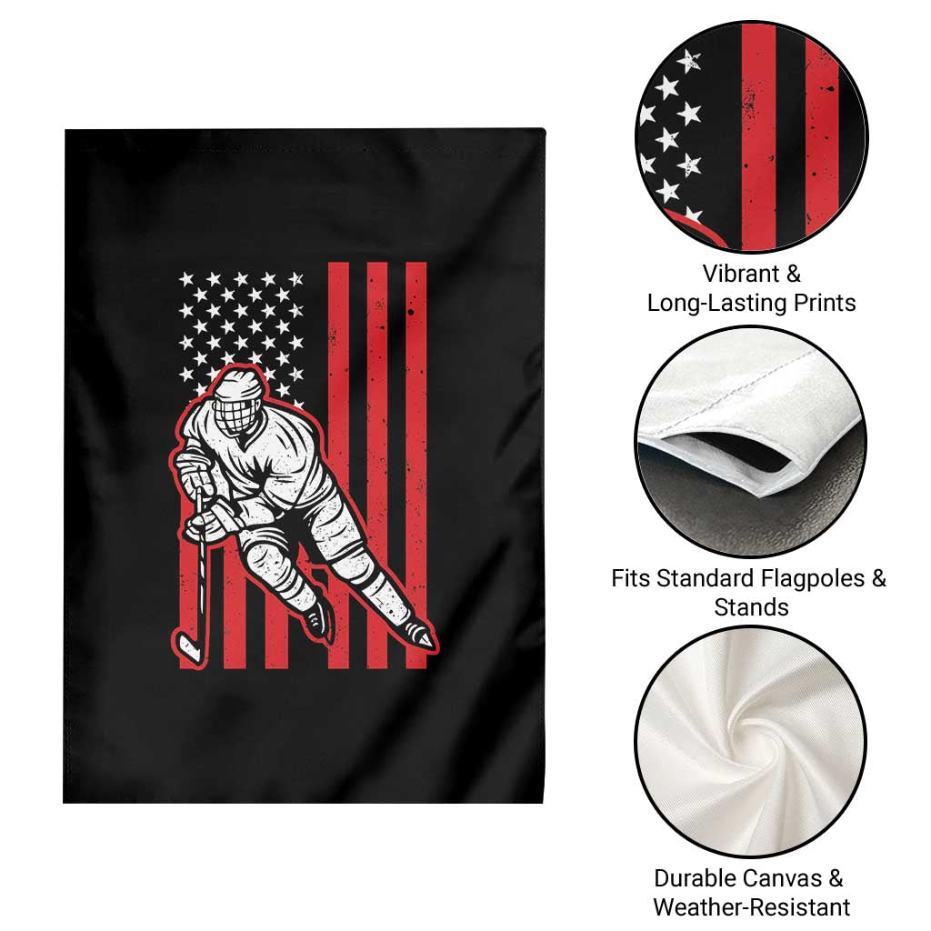 Patriotic American Flag Ice Hockey Player Garden Flag Stars And Stripes Sports Graphic