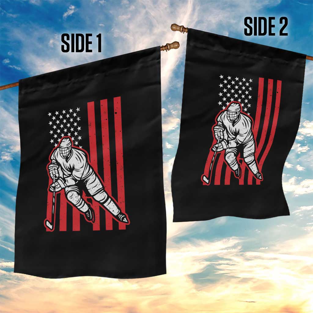 Patriotic American Flag Ice Hockey Player Garden Flag Stars And Stripes Sports Graphic