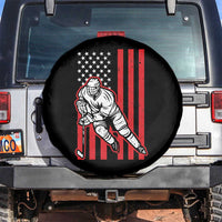 Patriotic American Flag Ice Hockey Player Spare Tire Cover Stars And Stripes Sports Graphic