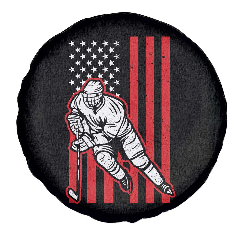Patriotic American Flag Ice Hockey Player Spare Tire Cover Stars And Stripes Sports Graphic