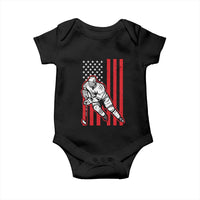 Patriotic American Flag Ice Hockey Player Baby Onesie Stars And Stripes Sports Graphic