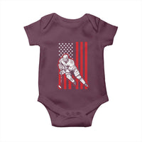 Patriotic American Flag Ice Hockey Player Baby Onesie Stars And Stripes Sports Graphic