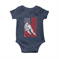 Patriotic American Flag Ice Hockey Player Baby Onesie Stars And Stripes Sports Graphic