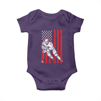 Patriotic American Flag Ice Hockey Player Baby Onesie Stars And Stripes Sports Graphic