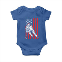 Patriotic American Flag Ice Hockey Player Baby Onesie Stars And Stripes Sports Graphic