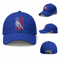 Patriotic American Flag Ice Hockey Player Baseball Cap Stars And Stripes Sports Graphic