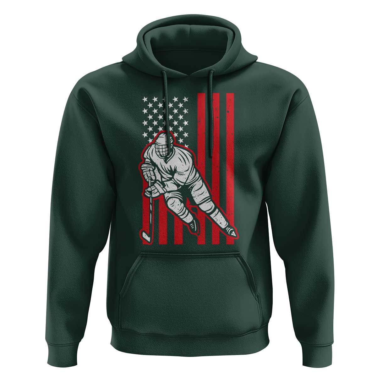 Patriotic American Flag Ice Hockey Player Hoodie Stars And Stripes Sports Graphic