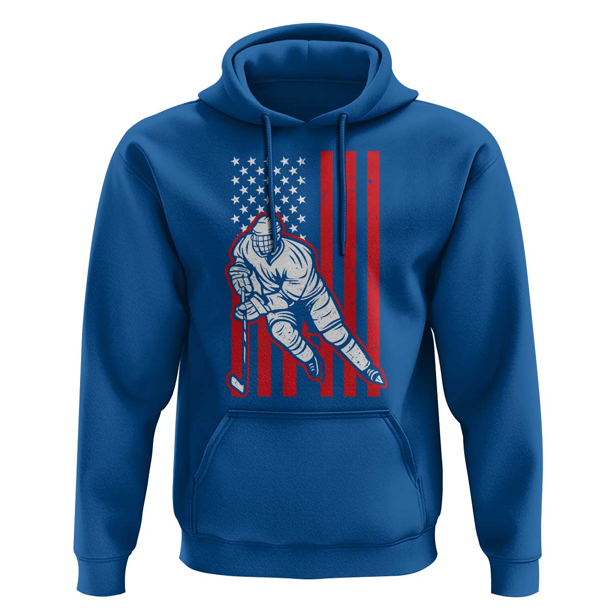 Patriotic American Flag Ice Hockey Player Hoodie Stars And Stripes Sports Graphic