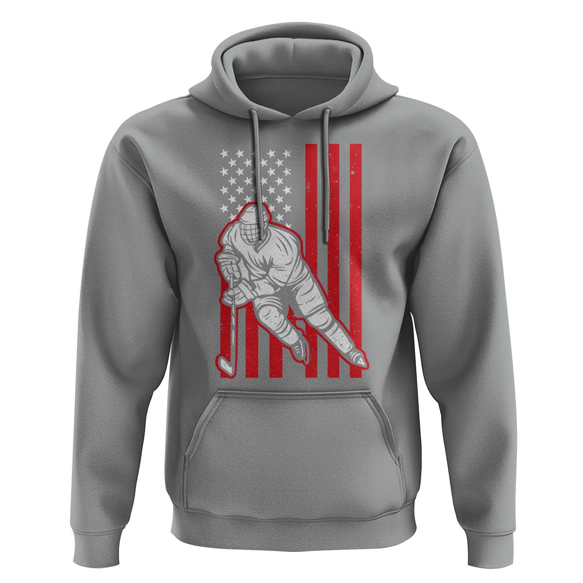 Patriotic American Flag Ice Hockey Player Hoodie Stars And Stripes Sports Graphic