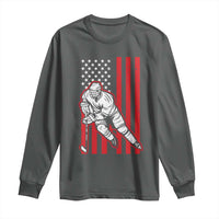 Patriotic American Flag Ice Hockey Player Long Sleeve Shirt Stars And Stripes Sports Graphic