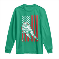 Patriotic American Flag Ice Hockey Player Long Sleeve Shirt Stars And Stripes Sports Graphic
