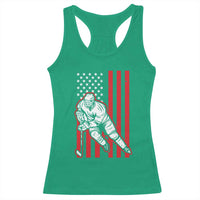 Patriotic American Flag Ice Hockey Player Racerback Tank Top Stars And Stripes Sports Graphic