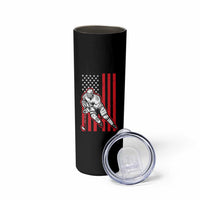 Patriotic American Flag Ice Hockey Player Skinny Tumbler Stars And Stripes Sports Graphic