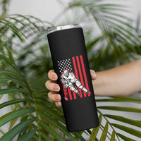 Patriotic American Flag Ice Hockey Player Skinny Tumbler Stars And Stripes Sports Graphic
