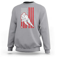 Patriotic American Flag Ice Hockey Player Sweatshirt Stars And Stripes Sports Graphic