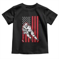 Patriotic American Flag Ice Hockey Player Toddler T Shirt Stars And Stripes Sports Graphic