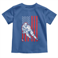 Patriotic American Flag Ice Hockey Player Toddler T Shirt Stars And Stripes Sports Graphic