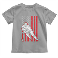 Patriotic American Flag Ice Hockey Player Toddler T Shirt Stars And Stripes Sports Graphic