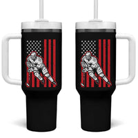 Patriotic American Flag Ice Hockey Player Tumbler With Handle Stars And Stripes Sports Graphic