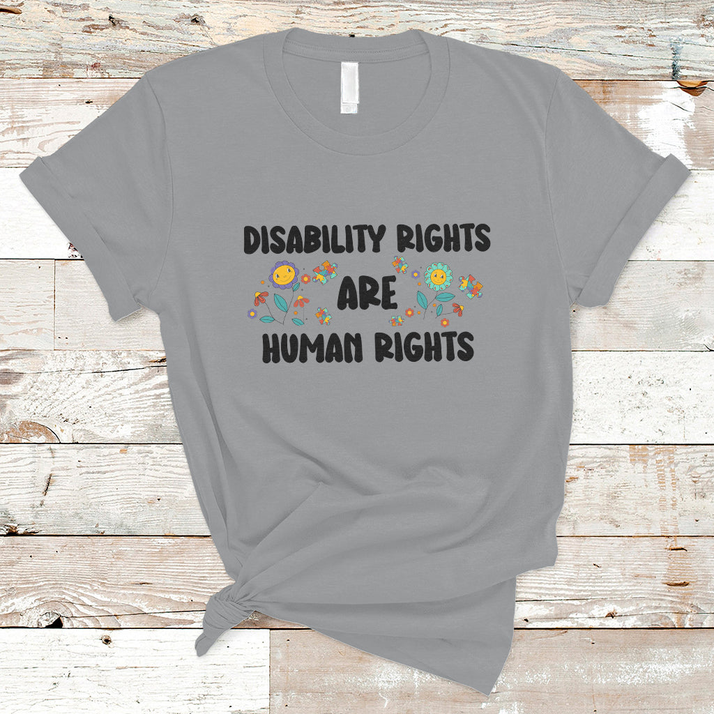 Disability Rights Are Human Rights Disabled Disability Pride Month T Shirt - Wonder Print Shop