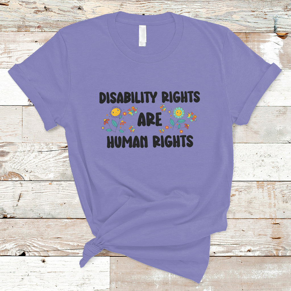 Disability Rights Are Human Rights Disabled Disability Pride Month T Shirt - Wonder Print Shop