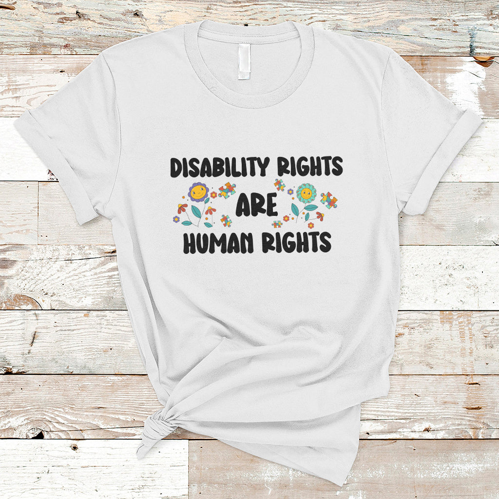 Disability Rights Are Human Rights Disabled Disability Pride Month T Shirt - Wonder Print Shop