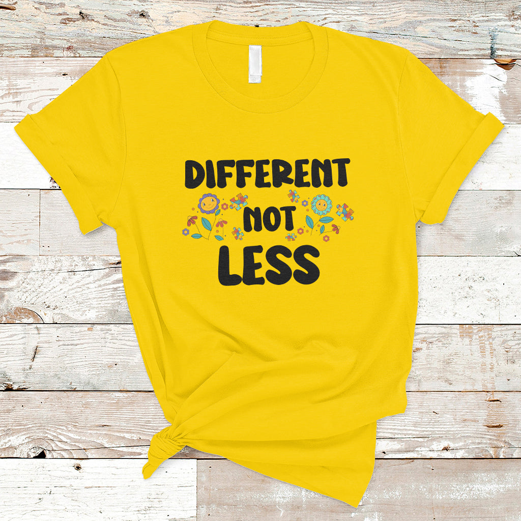 Different Not Less Disability Pride Month Support T Shirt - Wonder Print Shop
