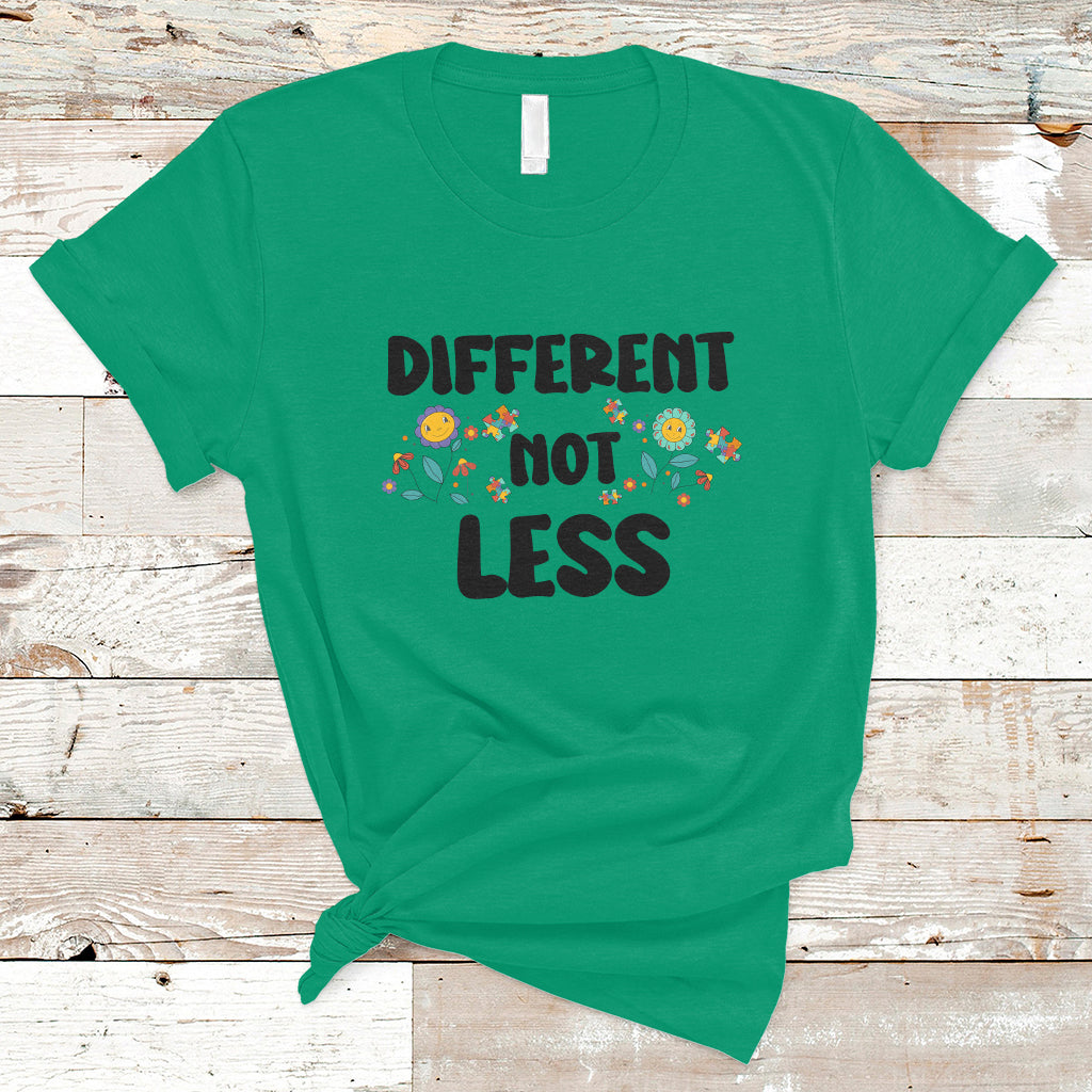 Different Not Less Disability Pride Month Support T Shirt - Wonder Print Shop