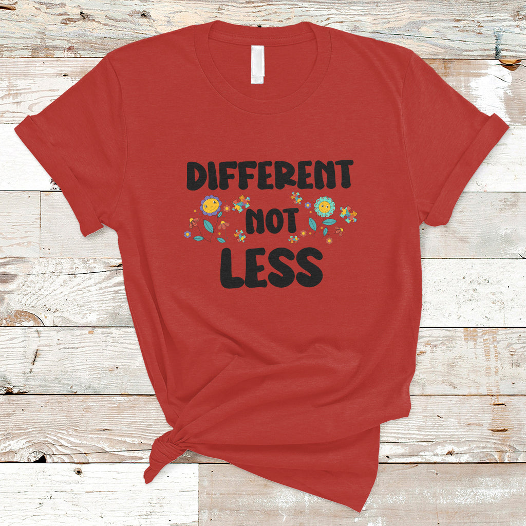 Different Not Less Disability Pride Month Support T Shirt - Wonder Print Shop