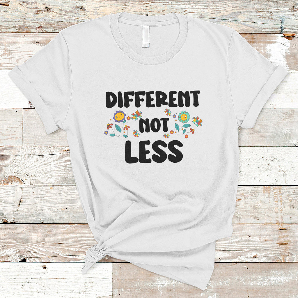Different Not Less Disability Pride Month Support T Shirt - Wonder Print Shop
