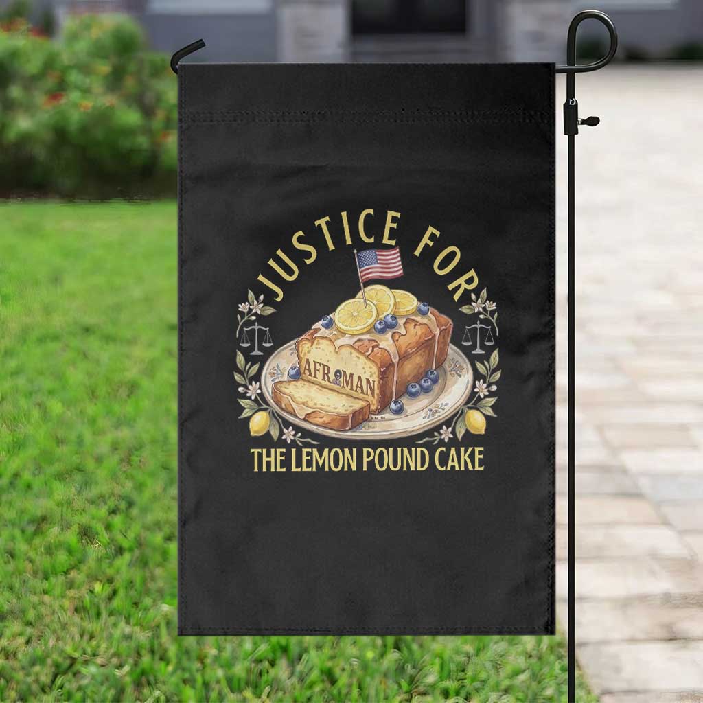 Justice for the Lemon Pound Cake Vintage Garden Flag Funny Viral Meme Dessert Parody Rap Fans