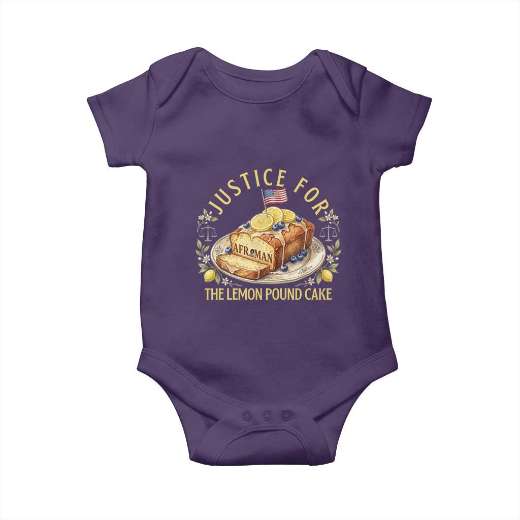 Justice for the Lemon Pound Cake Vintage Baby Onesie Funny Viral Meme Dessert Parody Rap Fans