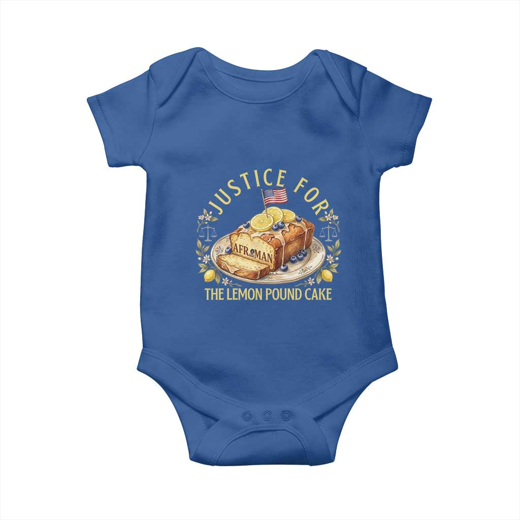Justice for the Lemon Pound Cake Vintage Baby Onesie Funny Viral Meme Dessert Parody Rap Fans