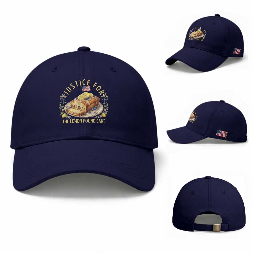 Justice for the Lemon Pound Cake Vintage Baseball Cap Funny Viral Meme Dessert Parody Rap Fans