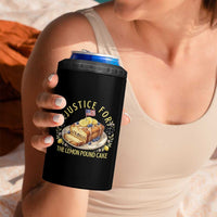 Justice for the Lemon Pound Cake Vintage 4 in 1 Can Cooler Tumbler Funny Viral Meme Dessert Parody Rap Fans