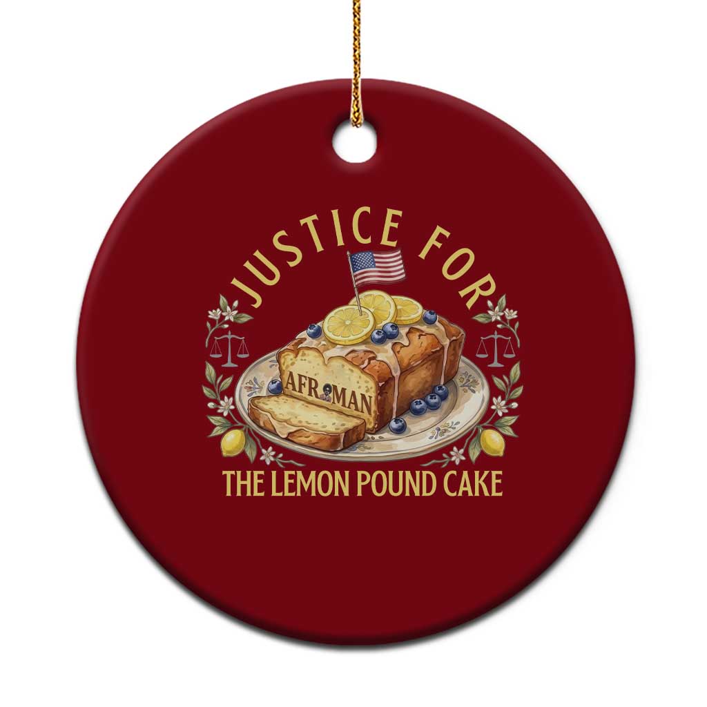 Justice for the Lemon Pound Cake Vintage Ceramic Ornament Funny Viral Meme Dessert Parody Rap Fans