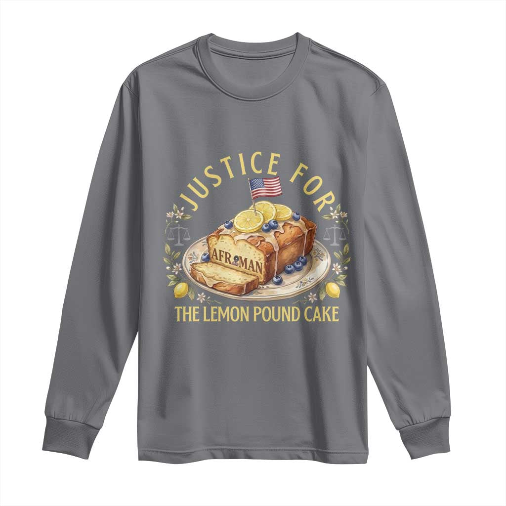 Justice for the Lemon Pound Cake Vintage Long Sleeve Shirt Funny Viral Meme Dessert Parody Rap Fans