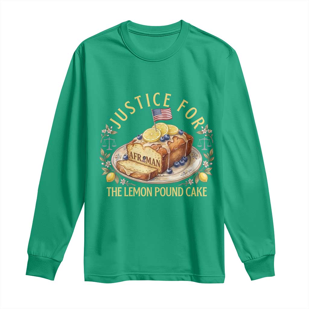 Justice for the Lemon Pound Cake Vintage Long Sleeve Shirt Funny Viral Meme Dessert Parody Rap Fans