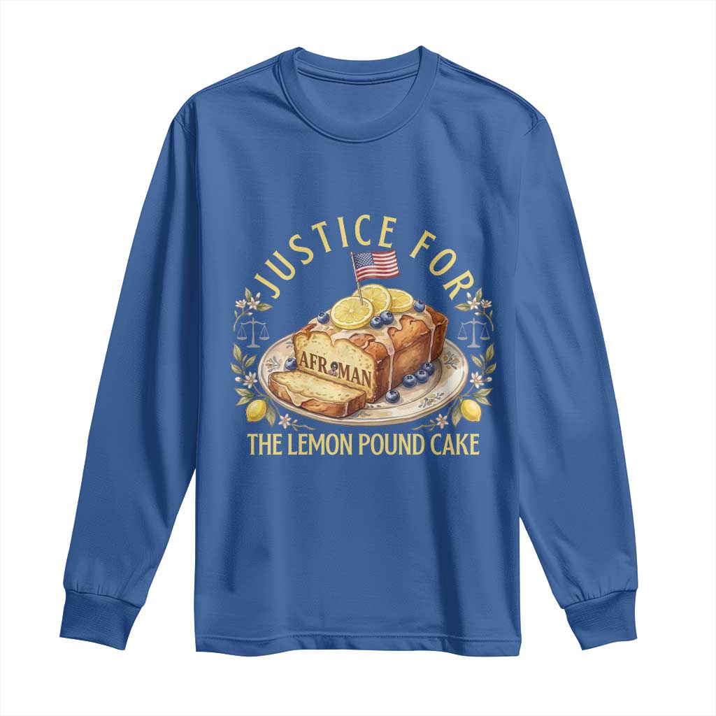 Justice for the Lemon Pound Cake Vintage Long Sleeve Shirt Funny Viral Meme Dessert Parody Rap Fans