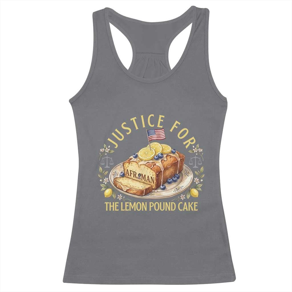 Justice for the Lemon Pound Cake Vintage Racerback Tank Top Funny Viral Meme Dessert Parody Rap Fans