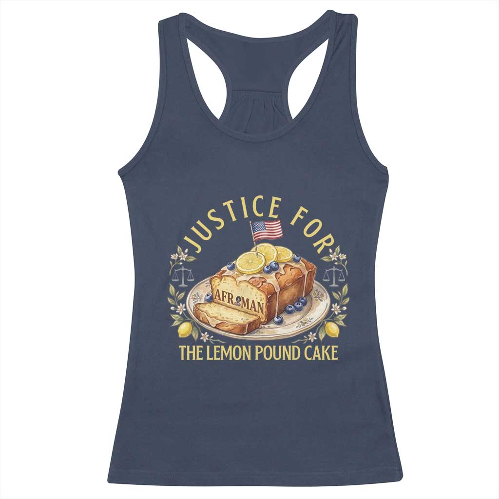 Justice for the Lemon Pound Cake Vintage Racerback Tank Top Funny Viral Meme Dessert Parody Rap Fans