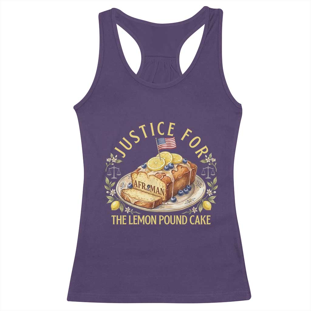 Justice for the Lemon Pound Cake Vintage Racerback Tank Top Funny Viral Meme Dessert Parody Rap Fans