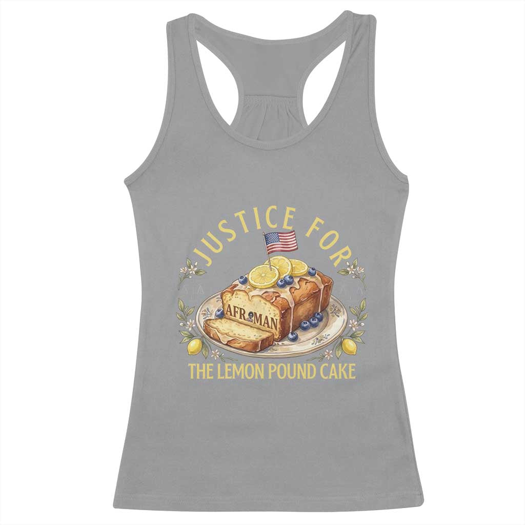 Justice for the Lemon Pound Cake Vintage Racerback Tank Top Funny Viral Meme Dessert Parody Rap Fans