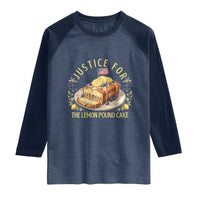Justice for the Lemon Pound Cake Vintage Raglan Shirt Funny Viral Meme Dessert Parody Rap Fans
