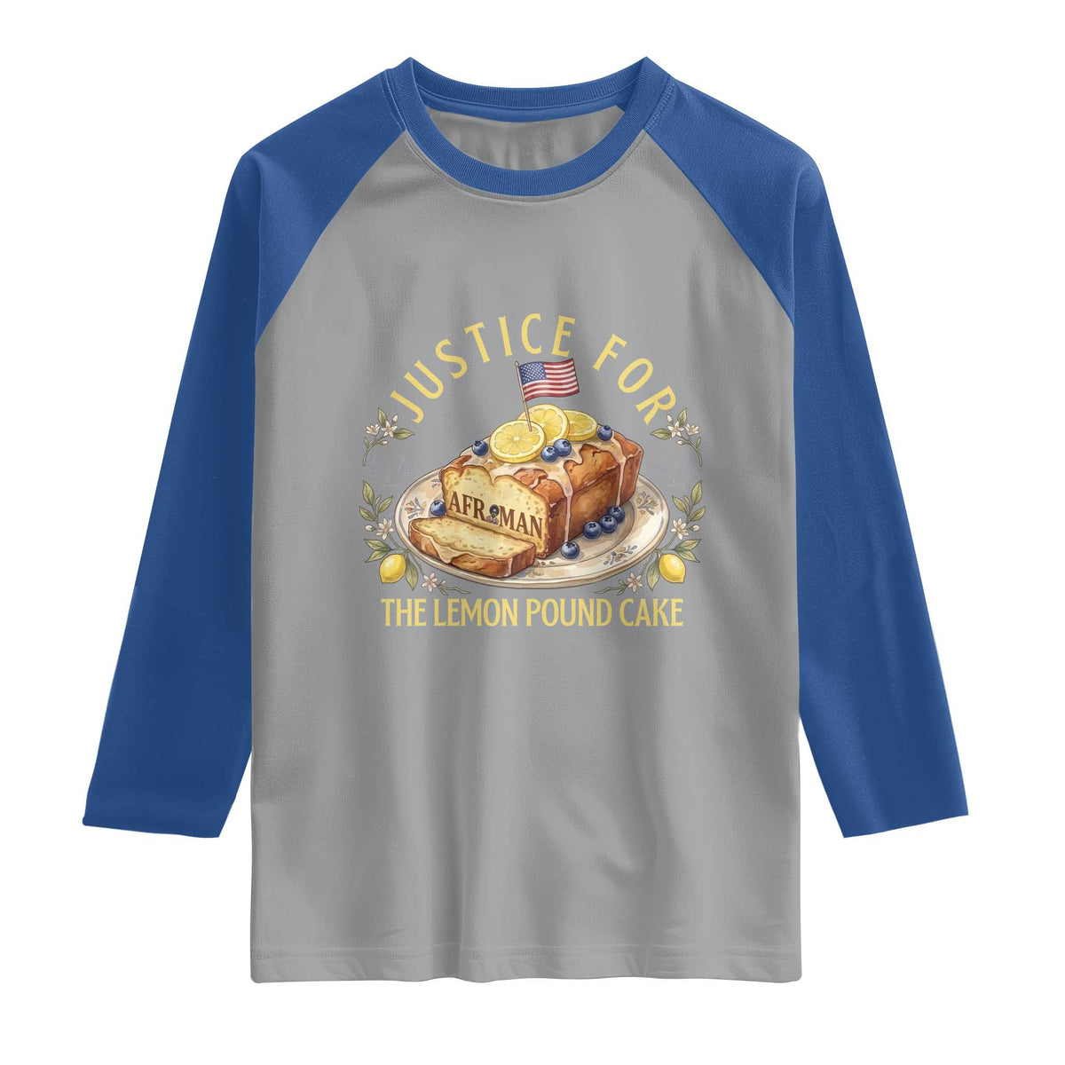 Justice for the Lemon Pound Cake Vintage Raglan Shirt Funny Viral Meme Dessert Parody Rap Fans