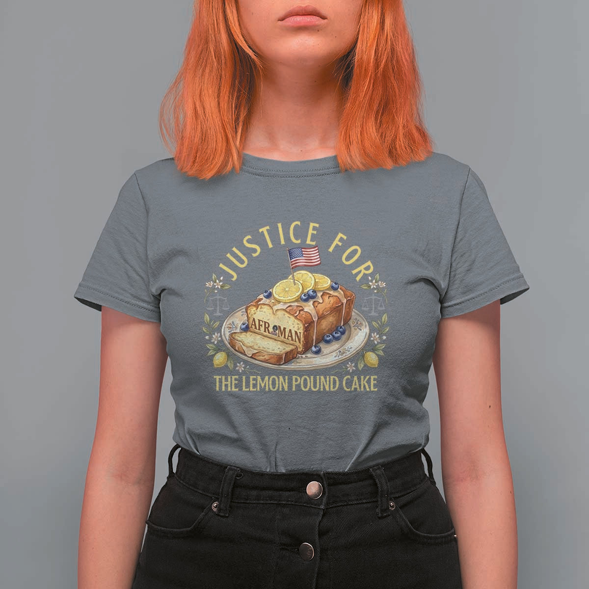 Justice for the Lemon Pound Cake Vintage T Shirt For Women Funny Viral Meme Dessert Parody Rap Fans